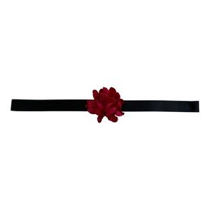 Red Satin Flower Sash Belt - Size XL